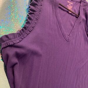 Nine West Purple Ribbed Top